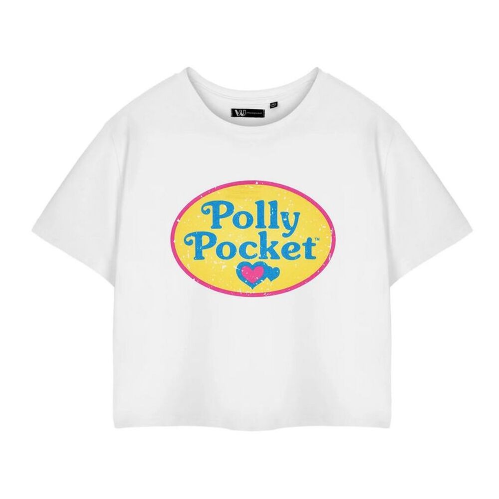 Polly Pocket Womens/Ladies Retro Logo Crop T-Shirt / White